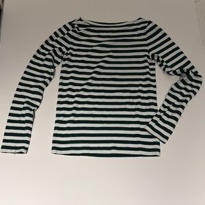 GAP Navy and White Striped Long Sleeve Tee